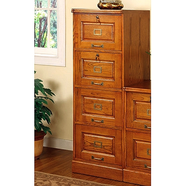 Craftsman Oak 4 Drawer File Cabinet