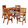 Teak Finish 5pc Bar Set