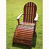 Teak Finish Adirondack Chair & Ottoman Set