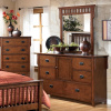 Birch Mission Craftsman 6 Drawer Dresser w/Mirror