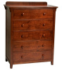 Mission Cherry Five Drawer Dresser Chest
