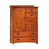 Quarter Sawn Oak Mission Craftsman 6 Drawer Chifforobe