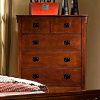 Mission Distressed Oak 5 Drawer Dresser Chest