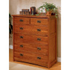 Quarter Sawn Oak Mission Craftsman 6 Drawer Dresser Chest