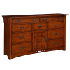 Quarter Sawn Oak Mission Craftsman 9 Drawer Dresser