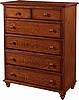 Rustic Oak 5 Drawer Dresser Chest
