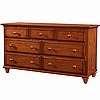 Rustic Oak 7 Drawer Dresser