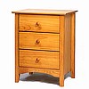 Shaker Mission Solid Wood Honey 3 Drawer Nightstand