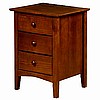 Shaker Mission Solid Wood Mahogany 3 Drawer Nightstand