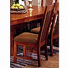 Mission Craftsman Oak Upholstered Dining Sidechairs Pair