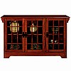 Oak Mission Glass Door Lowboy Sideboard Buffet