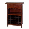Mission Shaker Walnut Wine Rack Cabinet