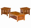 Classic Craftsman 3pc Oak Coffee End Table Set