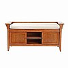 Mission Oak Cushioned Storage Bench