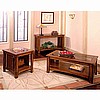 Mission Craftsman Chestnut Cocktail Table w/Glass Top