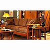 Mission Craftsman Oak Microfiber Sofa