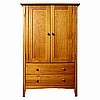 Shaker Mission Solid Wood Honey Armoire Wardrobe