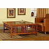 Mission Craftsman Coffee Table w/Inlaid Glass