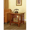 Mission Craftsman Side Table w/Inlaid Glass