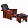 Mission Craftsman Oak Deluxe Morris Recliner Chair Set