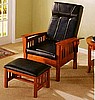 Mission Morris Oak Recliner & Ottoman