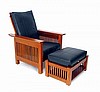 Mission Craftsman Morris Leather Recliner & Ottoman