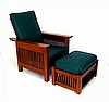 Mission Craftsman Morris Leather Recliner & Ottoman
