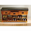 Oak Mission Craftsman Upholstered Storage Bench