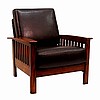 Leather Mission Oak Morris Chair