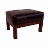 Leather Mission Oak Ottoman