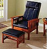 Mission Morris Oak Recliner & Ottoman