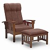 Mission Morris Oak Recliner & Ottoman