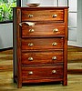 Craftsman Cottage Brown 5 Drawer Dresser Chest