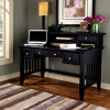 Mission Craftsman Executive Black Computer Desk w/Hutch