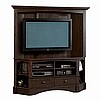 Antiqued Black Mission Deluxe Corner Entertainment Center