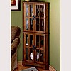 Mission Craftsman Dark Oak Corner Bookcase