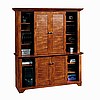 Mission Shaker Style Executive Computer Credenza with Hutch