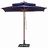 Deluxe Wood 10ft Blue or Green Umbrella