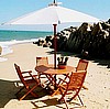 Teak Finish 5pc Folding Dining Set
