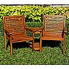 Teak Type Hardwood Tete-A-Tete Settee