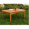 Teak Finish Wood Outdoor Patio Coffee Table
