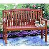 Teak Finish Contoured Patio Garden Bench