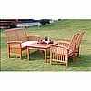 Teak Oiled Balau Mission 4pc Set w/Cushions