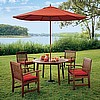 Mission Dark Stained Teak Wood 5pc Set