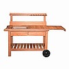 Teak Finish Garden Potting Bench Cooking Table