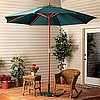 Classic Wood 9ft Green or Tan Umbrella