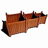 Teak Garden Patio 3pc Planter Set