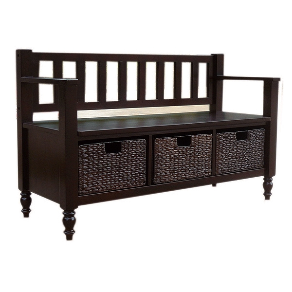 Craftsman Mission Dark Brown Storage Bench