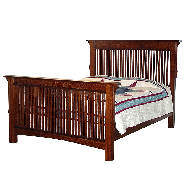 Mission Craftsman American Oak Queen Bed