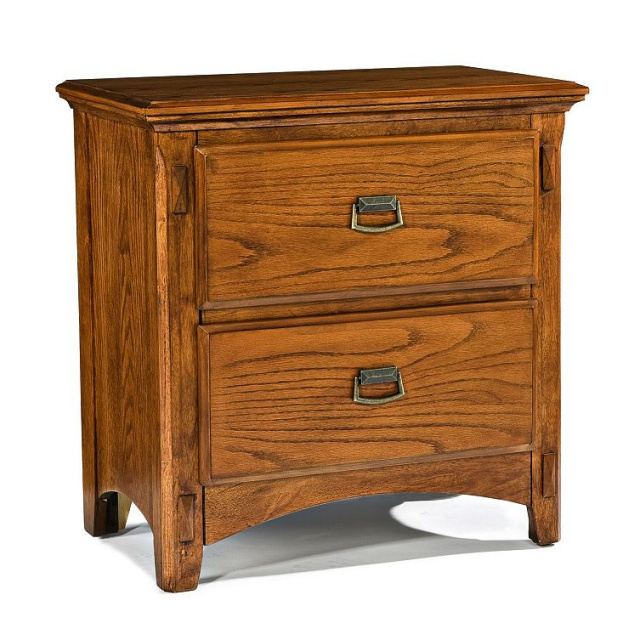 Mission Craftsman Oak 2 Drawer Nightstand